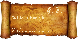 Gulás Henrik névjegykártya