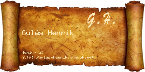 Gulás Henrik névjegykártya