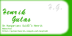 henrik gulas business card